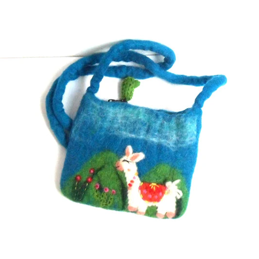 Alpaca Llama felt bag