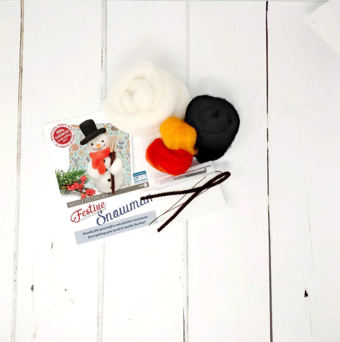 Festive Snowman needle felting kit